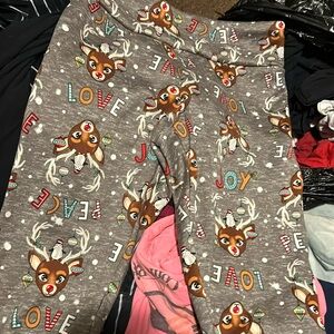 Reindeer pajama leggings. Worn once. XL